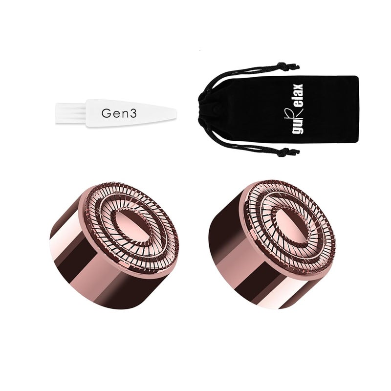 gurelax Replacement Heads for Flawless Finishing Touch Facial Hair Remover, Gen 3 Replacement Blades for Women, New Version 18K Gold Replacement Blades Refill - Image 1